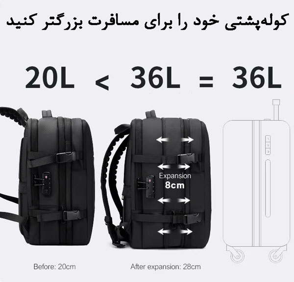 کوله پشتی مسافرتی وکیوم‌دار بنج مدل 3028
