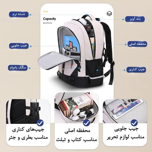 کیف کوله پشتی مدرسه ای اسپرت 2501