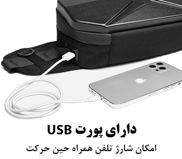 07_بادی-بگ-ضدآب-ضدضربه-OZUKO-9500-با-درگاه-شارژ کیف کمری هاردشل اوزوکو 9500