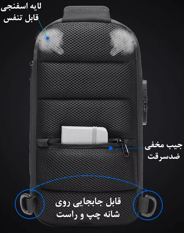 08_بادی-بگ-اورجینال-سفری-کوهنوردی-بنج-22085-1 کیف کراس بادی فیبرکربن بنج 22085Plus