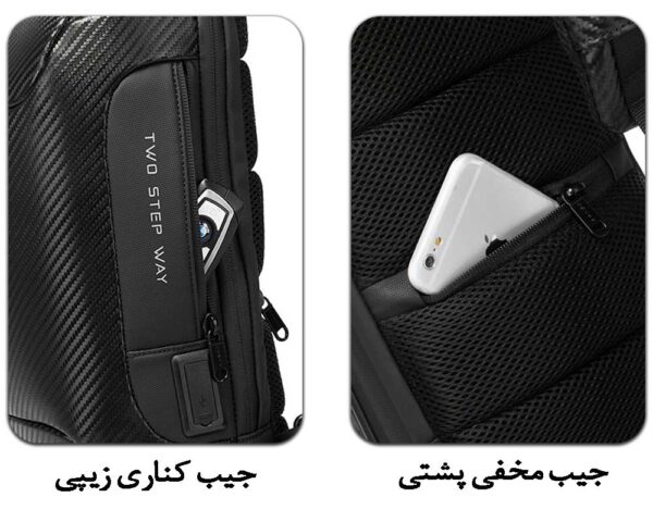 12_سفارش-کیف-تک-بند-ضدآب-ضدسرقت-یو-اس-بی-دار-BG-22085PLUS کیف کراس بادی فیبرکربن بنج 22085Plus