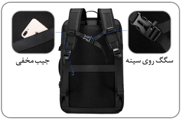 کیف مسافرتی 35L کوله پشتی لپ تاپ 15.6 اینچی بنج 1908
