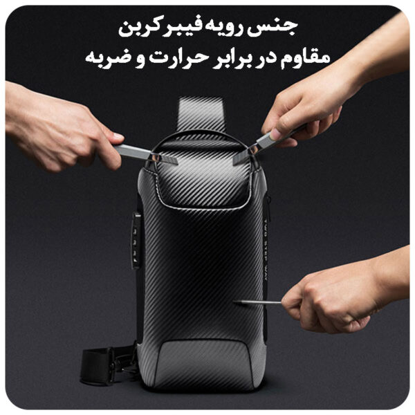13_فروش-بادی-بگ-بنج-دارای-قفل-امنیتی-و-پورت-USB-مدل-BG-22085PLUS کیف کراس بادی فیبرکربن بنج 22085Plus