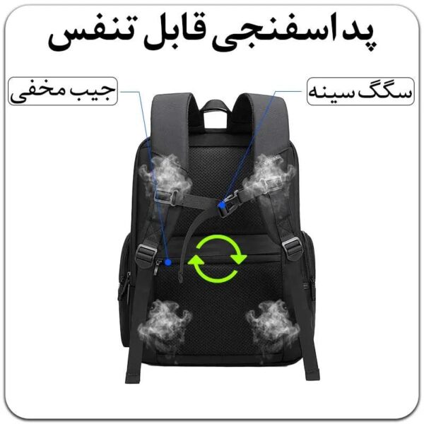 13_کیف-کولی-دانشجویی-هوشمند-جادار-برند-بنج-کد-2602 کیف و کوله پشتی لپ تاپ بنج 2602