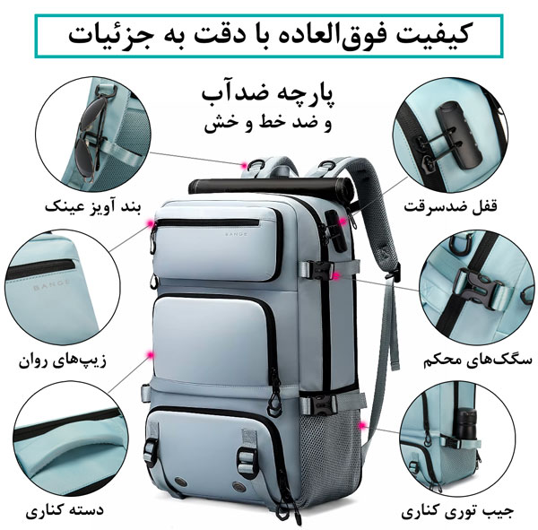 13_کیف-کولی-لپ-تاپ-سفری-اداری-باکیفیت-BANGE-BG-1810-1 کیف و کوله پشتی مسافرتی ضد آب بنج 1810
