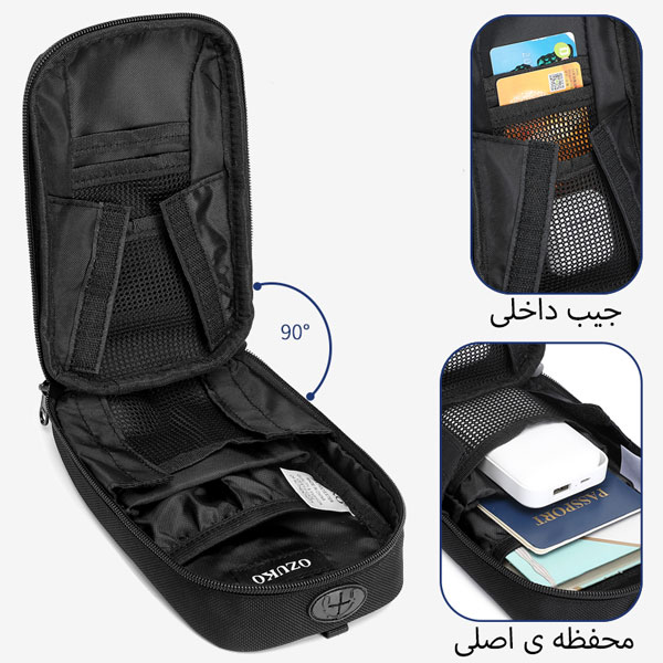 15_مشخصات-و-قیمت-و-خرید-کیف-دوشی-مردانه کیف دستی و دوشی مدارک ضد ضربه اوزوکو 9442