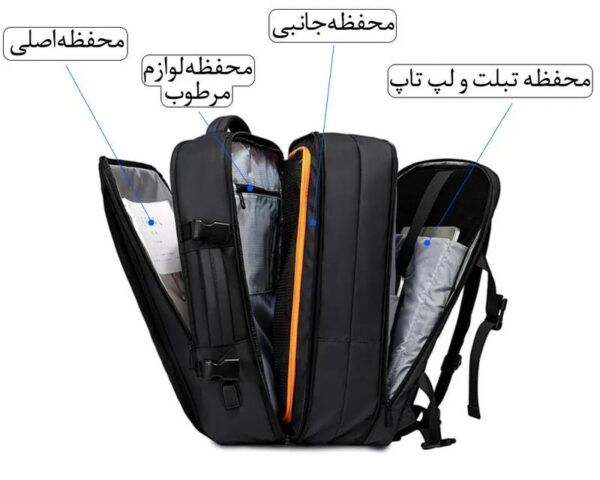 15_کوله-پشتی-BG-1908D-با-پورت-USB-برای-شارژ-تلفن-همراه کیف مسافرتی 45L کوله پشتی لپ تاپ 17 اینچی بنج 1908D