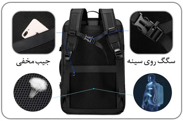 کیف مسافرتی 35L کوله پشتی لپ تاپ 15.6 اینچی بنج 1908