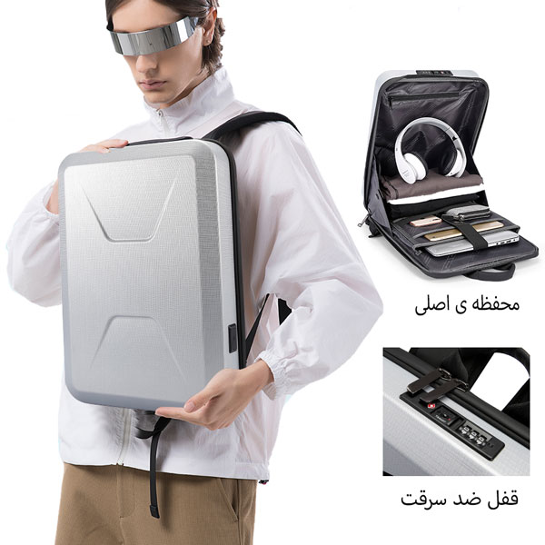 17_bange-2839-grey-1 کیف و کوله پشتی ضدسرقت لپ تاپ 15.6 اینچی بنج 2839