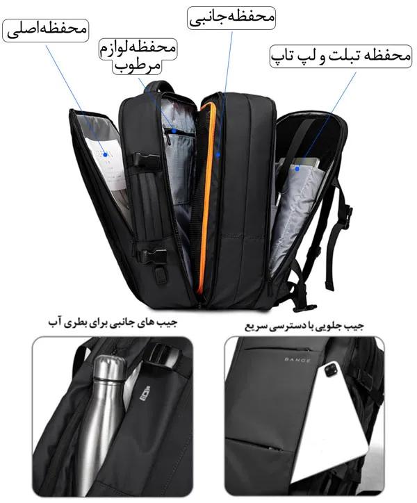 کیف مسافرتی 35L کوله پشتی لپ تاپ 15.6 اینچی بنج 1908