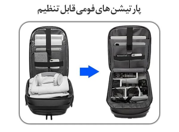 17_کیف-کوله-ای-BG-7277-15-دارای-پارتیشن-فومی-قابل-جداشدن کیف دوربین اورجینال و کوله پشتی لپ تاپ بنج 7277-15