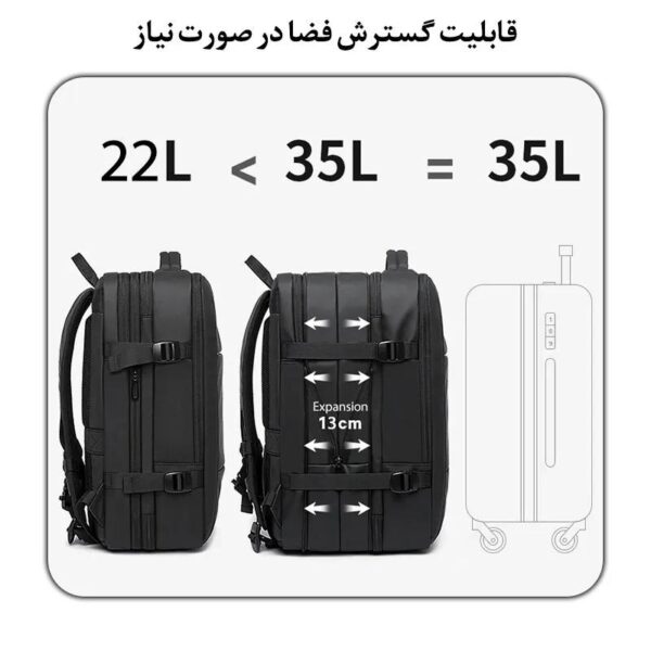 کیف مسافرتی 35L کوله پشتی لپ تاپ 15.6 اینچی بنج 1908