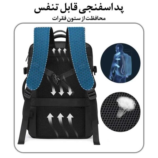 18_کیف-کولی-هوشمند-جادار-برند-بنج-کد-1908D کیف مسافرتی 45L کوله پشتی لپ تاپ 17 اینچی بنج 1908D