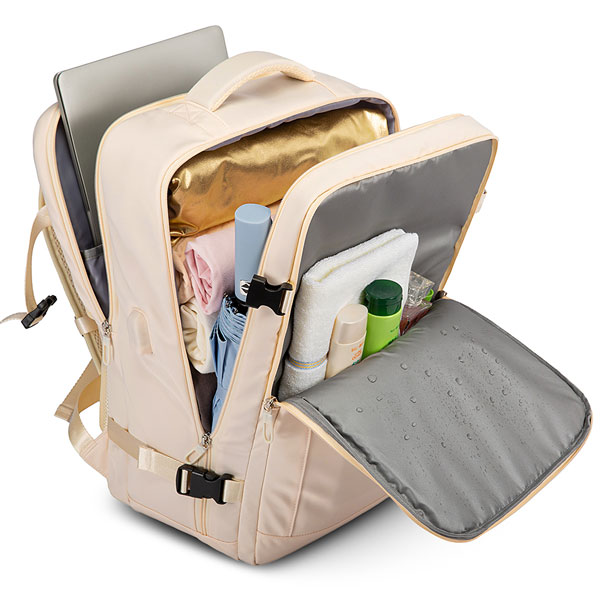 backpack-bange1801-khaki-7 کیف مسافرتی کوله پشتی لپ تاپ 15.6 اینچی بنج 1801