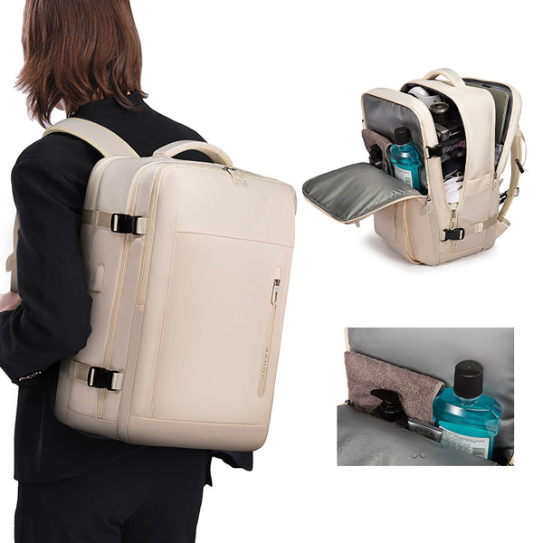 backpack-bange1801-khaki-8 کیف مسافرتی کوله پشتی لپ تاپ 15.6 اینچی بنج 1801