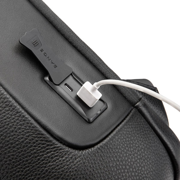 bange-6622-black-21 کیف کوله پشتی لپ تاپ ضد سرقت چرم بنج 6622