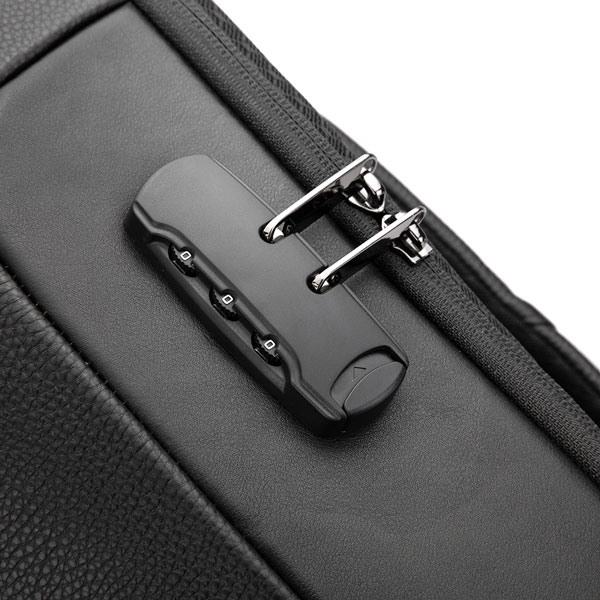 bange-6622-black-25 کیف کوله پشتی لپ تاپ ضد سرقت چرم بنج 6622