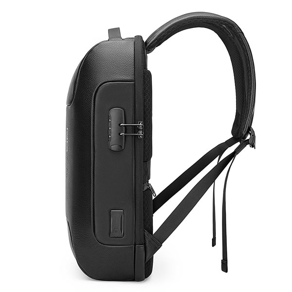 bange-6622-black-31 کیف کوله پشتی لپ تاپ ضد سرقت چرم بنج 6622
