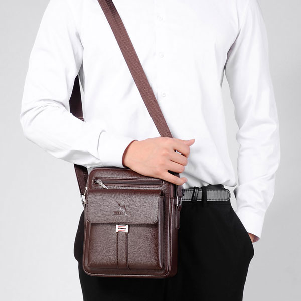 خرید-کیف-دوشی-چرم-مردانه-اورجینال-WEIXIER-D244 کیف دوشی چرم مردانه ویسیر D244