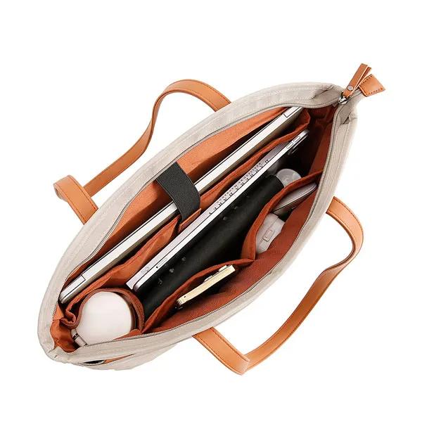 خرید-کیف-دوشی-6803-رنگ-کرم کیف دوشی زنانه کاور لپ تاپ اورجینال بنج BANGE 6803