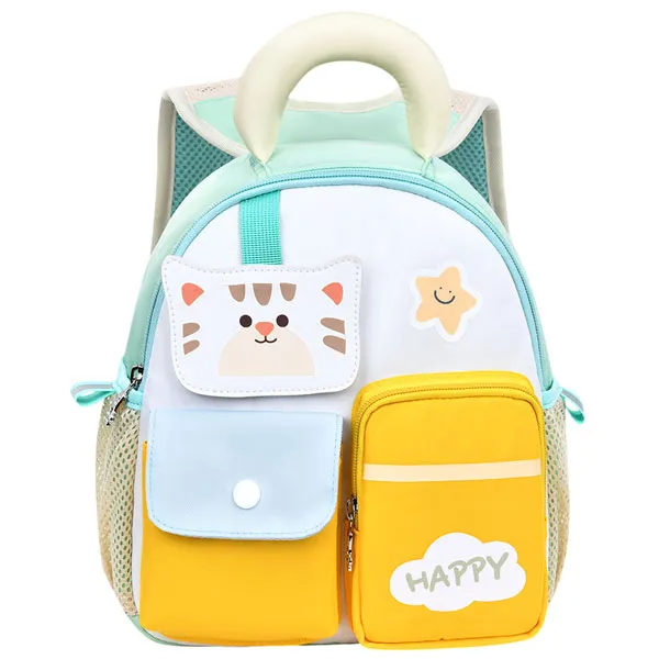 کیف-بچگانه-گربه-ای-اولنگ-8038 کیف کوله پشتی بچگانه گربه اولنگ 8038 صورتی