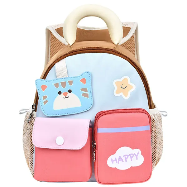 کیف-مهد-بچگانه-8033 کیف کوله پشتی بچگانه گربه اولنگ 8038 صورتی