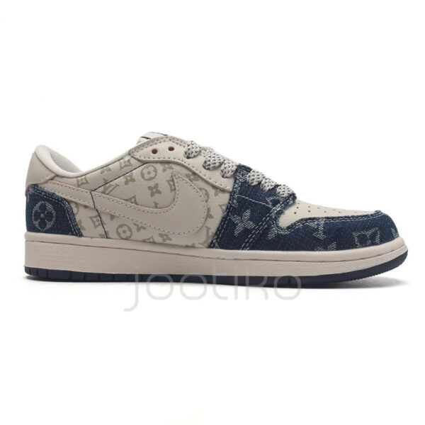 10102192 ایر جردن وان لویی ویتون LV Nike Jordan 1 Low x Travis Scott Fragment Denim Navy