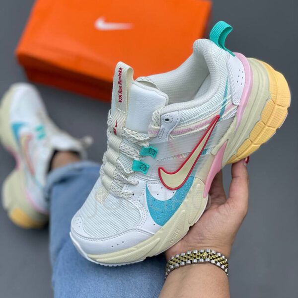 10331466 نایک وی تو کی ران Nike V2K Run سفید صورتی فیروزه ای