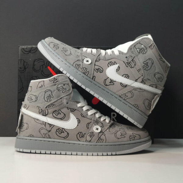 11382719 جردن وان رترو کاز Jordan 1 High Retro Kaws Grey White