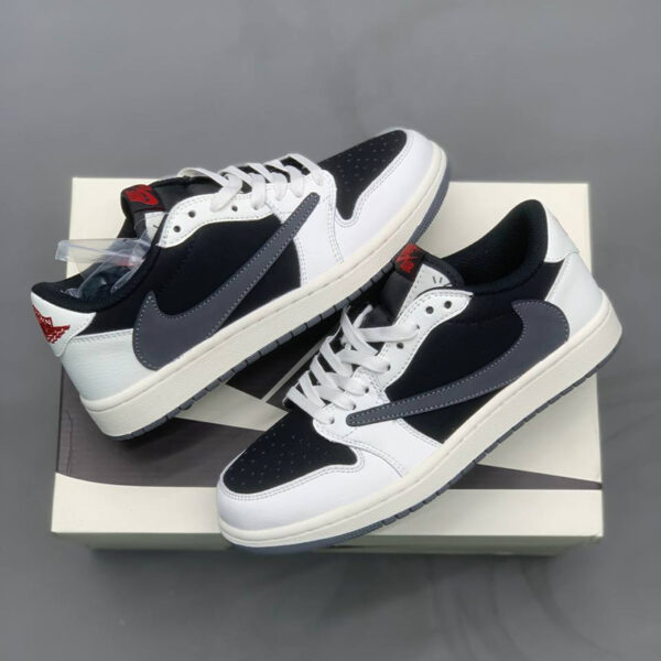 نایک ایر جردن وان لو مشکی سفید خاکستری Travis Scott x Air Jordan 1 Retro Low OG