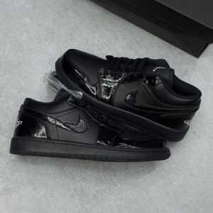 12319298 جردن وان لو بلک الفنت Jordan 1 Low Patent Elephant Black