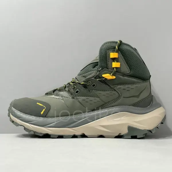 12467514 کفش کوهنوردی هوکا گورتکس Hoka Kaha 2 High GTX سبز زیتونی / زرد