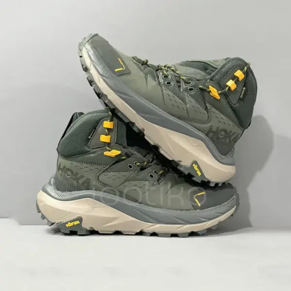 12467516 کفش کوهنوردی هوکا گورتکس Hoka Kaha 2 High GTX سبز زیتونی / زرد