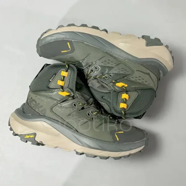 12467517 کفش کوهنوردی هوکا گورتکس Hoka Kaha 2 High GTX سبز زیتونی / زرد