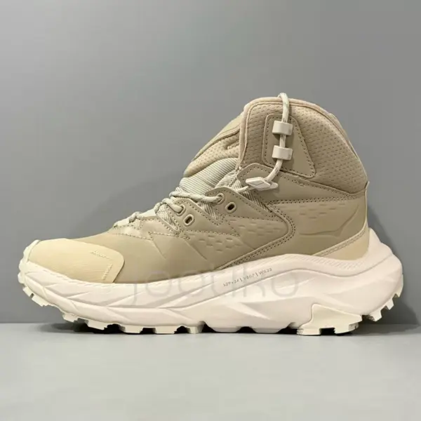 12526712 کفش کوهنوردی هوکا گورتکس Hoka Kaha 2 High GTX شنی و کرمی