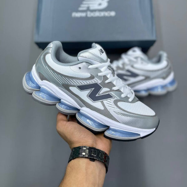 کفش نیوبالانس سفید طوسی آبی New Balance Abzorb 2000 White Grey Blue