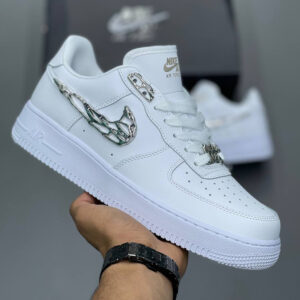 12829614 نایک ایرفورس وان لوگو نقره ای فلزی Nike Air Force 1 Low Liquid Metal Swoosh