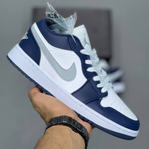 13109624 جردن وان لو ولف گری میدنایت نیوی Jordan 1 Low Wolf Grey Midnight Navy