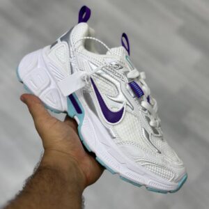 13189140 نایک وی فایو کی سفید بنفش آبی Nike V5K White Purple Aqua