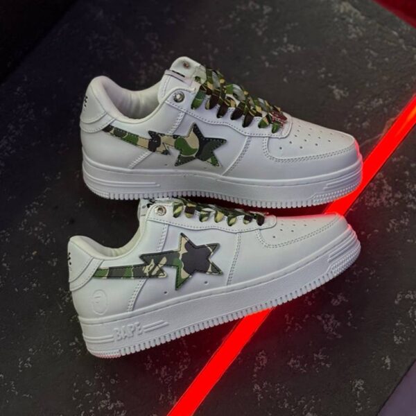 13200545 بتینگ ایپ بیپ استا سفید چریکی A Bathing Ape Bape Sta White Camo