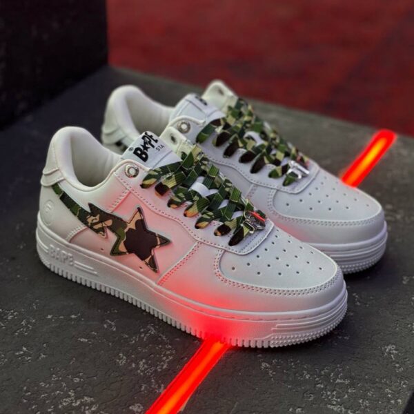 13200547 بتینگ ایپ بیپ استا سفید چریکی A Bathing Ape Bape Sta White Camo