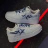 بتینگ ایپ بیپ استا سفید چریکی آبی A Bathing Ape Bape Sta Low White ABC Camo Blue