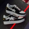 بتینگ ایپ بیپ استا شارک مشکی سفید A Bathing Ape Bape Sta Low Color Block Shark Black