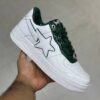 بتینگ ایپ بیپ استا چرم براق سفید سبز تیره A Bathing Ape Bape Sta Patent Leather White Green