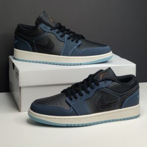 جردن وان لو مشکی ابسیدین پوست ماری Jordan 1 Low SE Black Dark Obsidian Snakeskin