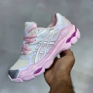 اسیکس ژل ان وای سی کیکی یانگ ژانگ صورتی ASICS GEL-NYC Kicki Yang Zhang Pink Cream Pure Silver
