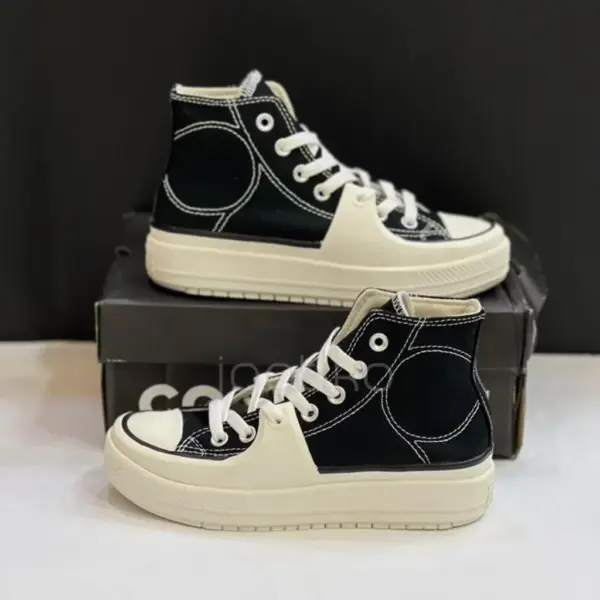 13570908 کانورس چاک تیلور آل استار کانستراکت های وینتیج Converse Chuck Taylor All Star Construct Hi Black Vintage White