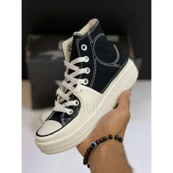 13570909 کانورس چاک تیلور آل استار کانستراکت های وینتیج Converse Chuck Taylor All Star Construct Hi Black Vintage White