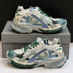 13571243 بالنسیاگا رانر سفید سبز آبی Balenciaga Runner White Green Blue