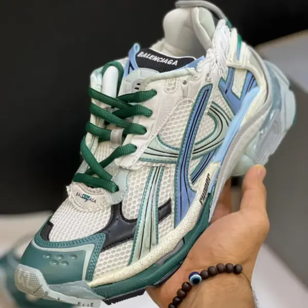 13571244 بالنسیاگا رانر سفید سبز آبی Balenciaga Runner White Green Blue